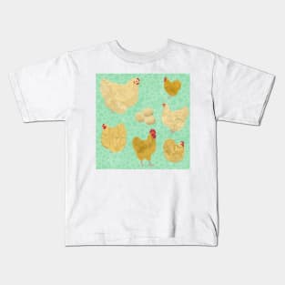 Buff Orpington Chickens Mint Kids T-Shirt